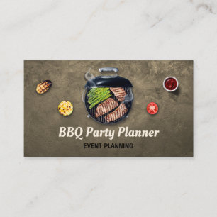 Cartão De Visita Cozinhando Comidas Rápidas BBQ Gold