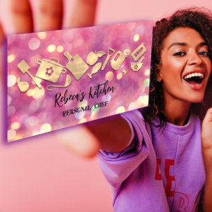 Cartão De Visita Cozinhar Chef Restaurante Catering Logotipo QR Cód