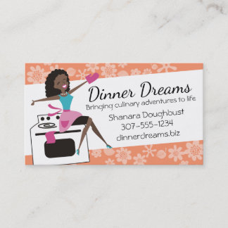 Cartão De Visita cozinhar da família africana retro-americana