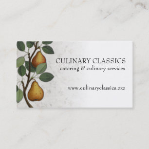 Cartão De Visita Cozinhar da fruta de árvore da pera do vintage que
