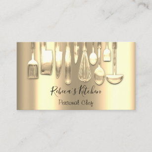 Cartão De Visita Cozinhar do Ouro culinário do Restaurante Pessoal