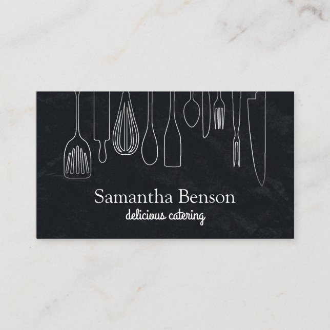 Cartão De Visita Cozinhar e restauração modernos de cozinha em chic (Frente)