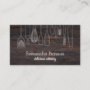 Cartão De Visita Cozinhar e restauração modernos de cozinha em chic