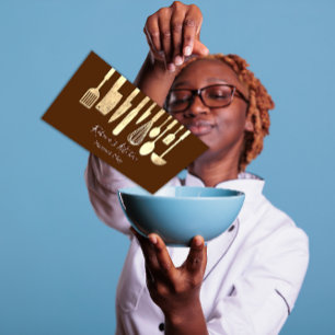 Cartão De Visita Cozinhar - Restaurante Pessoal Chef Catering Brown