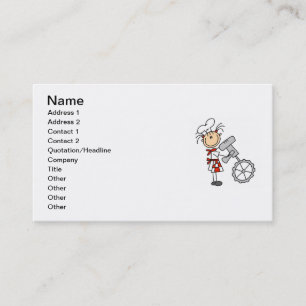 Cartão De Visita Cozinheiro chefe fêmea que usa o misturador