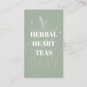 Cartão De Visita Cozy Sage Green Herbal Tea Compro Herb Bundle