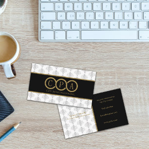 Cartão De Visita CPA Branco do contabilista Preto