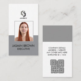 Cartão De Visita Crachá de Nome & Código QR Personalizado Funcionár