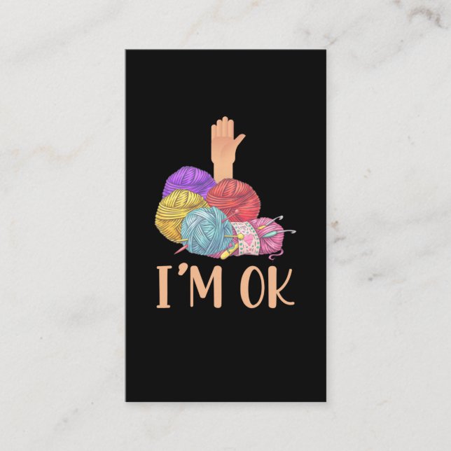 Cartão De Visita Crafting Crochet viciada Mãe Tia Yarn Lover (Frente)