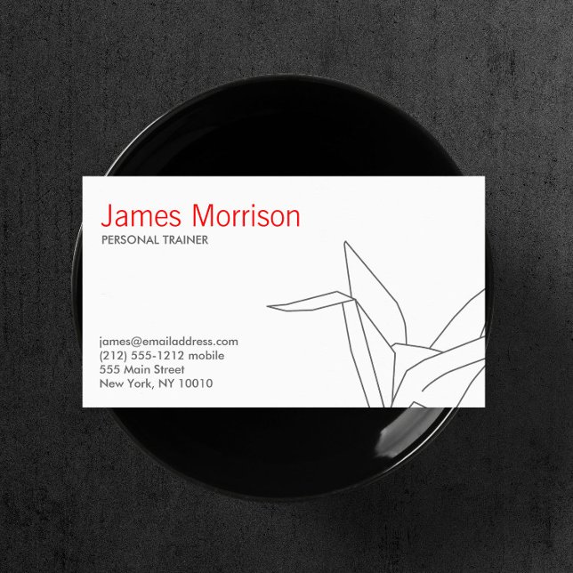 Cartão De Visita Crane de Origami Moderna Criativa (Criador carregado)