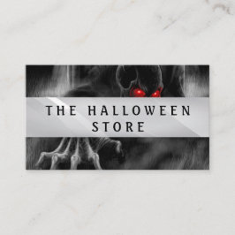 Cartão De Visita Crânio Assustador de Halloween Personalizável