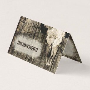 Cartão De Visita Cravoo de Touro Rústico Sepia Ocidental