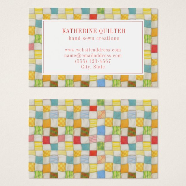 Cartão de visita CRAZY QUILT Oceana 3.54x2.165 (Frente & Verso)