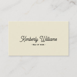 Cartão De Visita Cream   Minimalista elegante - Nome personalizado 