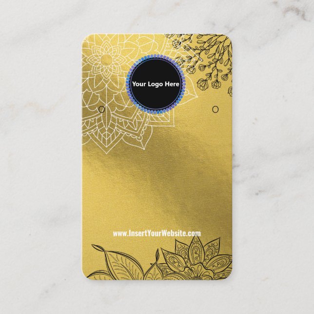 Cartão De Visita Creat Your Custom Logo Earring Display Card  (Frente)