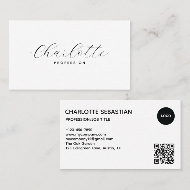 Cartão De Visita Create your own Business Card | QR code (Frente/Verso)