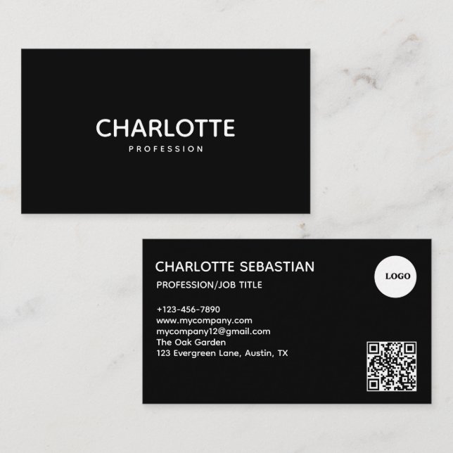 Cartão De Visita Create your own Business Card | QR code (Frente/Verso)