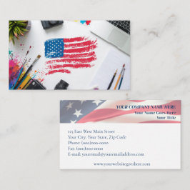 Cartão De Visita Creative American Flag Art Design