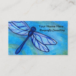 Cartão De Visita Creative Blue Dragonfly Watercolor