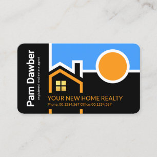 Cartão De Visita Creative Building Rooftop Sun Border