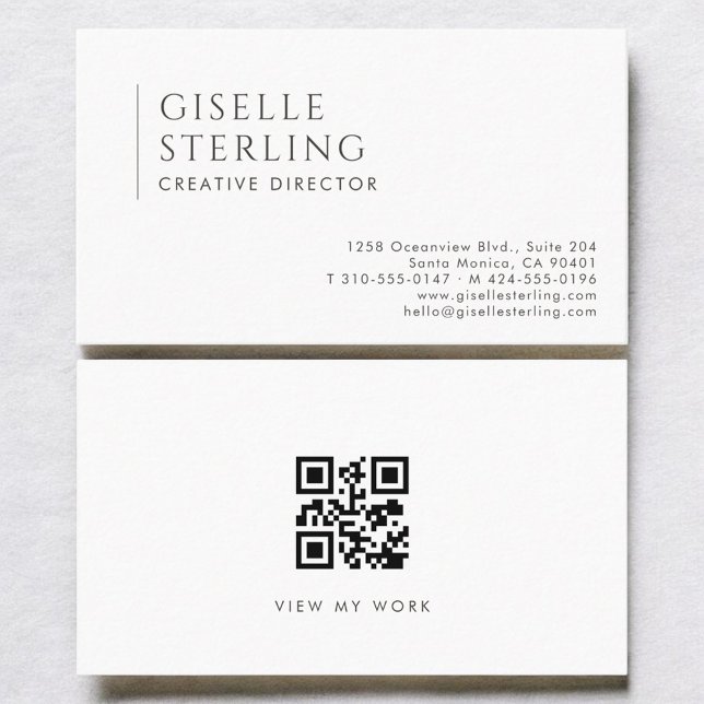 Cartão De Visita Creative Director Modern Professional QR Code (Criador carregado)