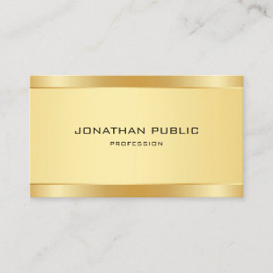 Cartão De Visita Creative Dourado Modern Minimalist Modelo Elegant