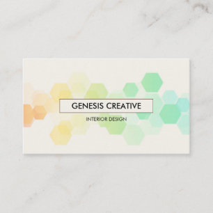 Cartão De Visita Creative Honeycomb Gradient Ivory White