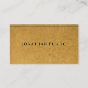 Cartão De Visita Creative Modern Kraft Paper Effect Single Plain