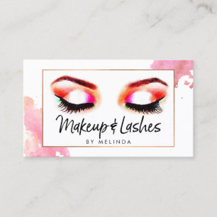 Cartão De Visita Creative Watercolor Eyes Makeup/Lashes