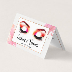 Cartão De Visita Creative Watercolor Lashes/Brows Após O Cuidado Do