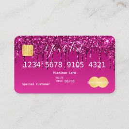 Cartão De Visita Crédito de Brilho Rosa Roxo
