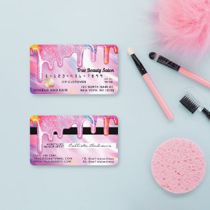 Cartão De Visita Crédito Holográfico de Driblagem de Glitter Neon U