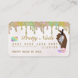 Cartão De Visita Crédito técnico holográfico do Rainbow Glitter Dri