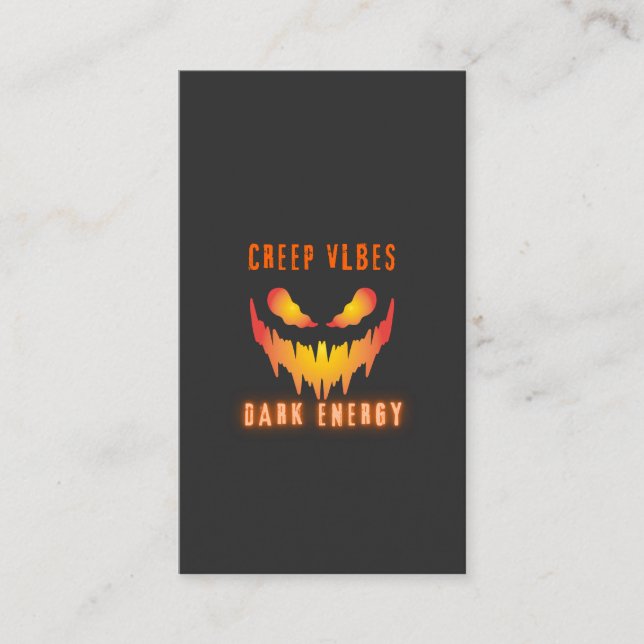 Cartão De Visita Creep Vibes Dark Energy _ Trendy Horror Streetwear (Frente)
