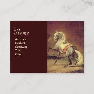 Cartão De Visita Creme CINZENTO DAPPLED do monograma do CAVALO