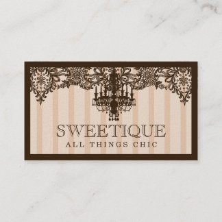 Cartão De Visita Creme de 311 Sweetique Brown & candelabro do café