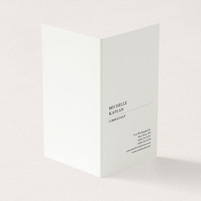 Cartão De Visita Creme de Assinatura Moderno Profissional Exclusivo (Exterior)