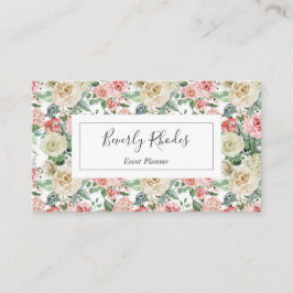 Cartão De Visita Creme e Rosa