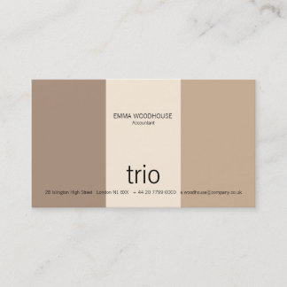Cartão De Visita Creme, Tan & Brown do trio