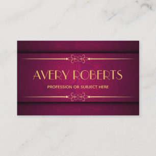 Cartão De Visita Cremson mandala ornamento elegante geométrico