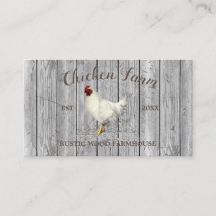 Cartão De Visita Criação de Ovos Orgânicos Rústicos de Frango Prate