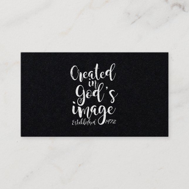 Cartão De Visita Criado na Imagem de Deus 1972 50º Aniversário (Frente)