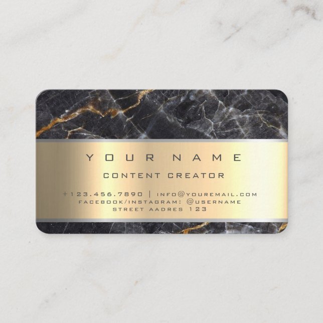 Cartão De Visita Criador de conteúdo do Marble Social Media Manager (Frente)