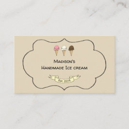 Cartão De Visita Criador de Sorvetes Artisan Personalizável