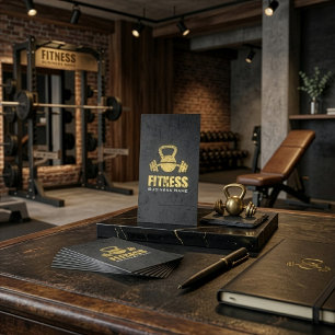 Cartão De Visita Criador negro de Malhação Dourada Kettlebell Barbe