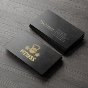 Cartão De Visita Criador negro de Malhação Dourada Kettlebell Barbe