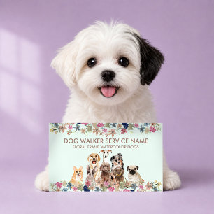 Cartão De Visita Criador Responsável de Cachorros Aquarela Filhote