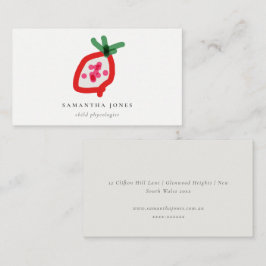 Cartão De Visita Crianças Modernas Desenharam Dragão Fruta Vermelho