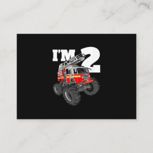 Cartão De Visita Crianças Monster Fire segundo aniversário Garoto