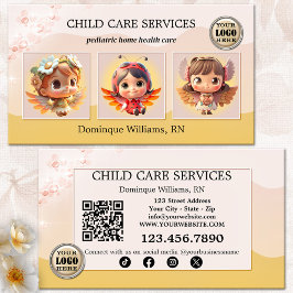 Cartão De Visita Crianças Pediátricas Enfermeira Daycare Foto